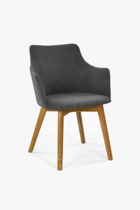 Sessel mit Armlehne Anthrazit Eichenholz Beine modern bequem